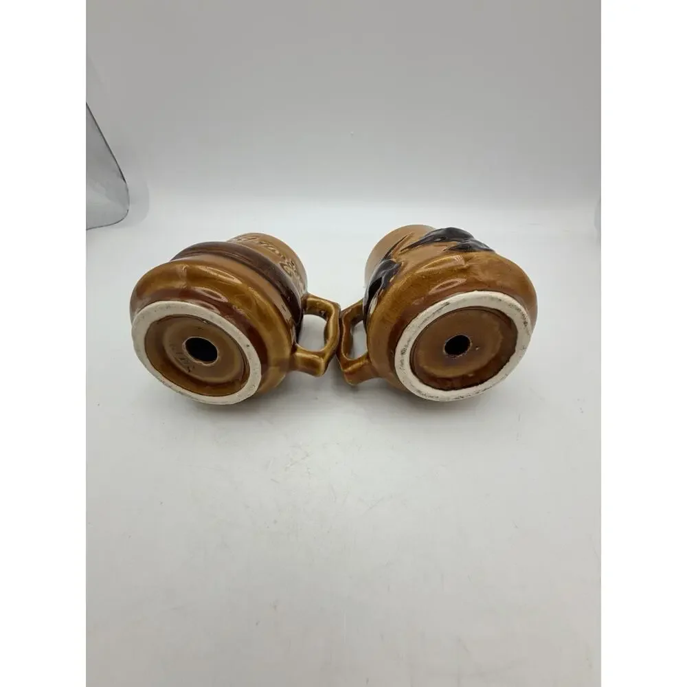 Vintage Hi Stranger Dachshund Dog Ceramic Salt & Pepper Shaker Pair Kitschy Fun